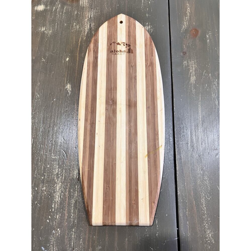 Surfboard Shaped Cutting Board Charcuterie Aloha Hawaii Tiki Tropical 15” Long